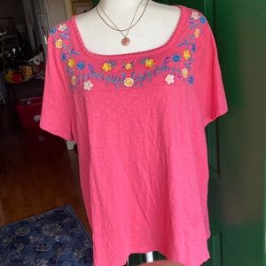 Like New Talbots Plus Petite 3XP Embroidered Tee